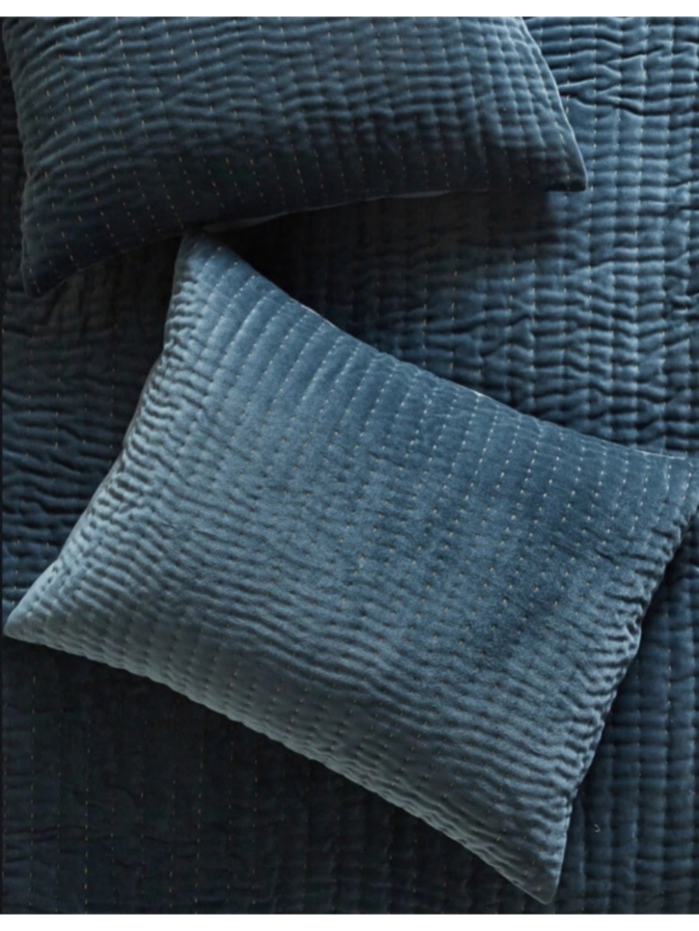 NEW Anthropologie Kantha-Stitched Velvet 1 Standard Sham